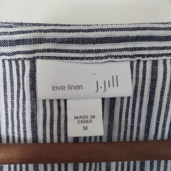 J. Jill Love Linen Striped Top – Size M – Blue / White  - Picture 6 of 6